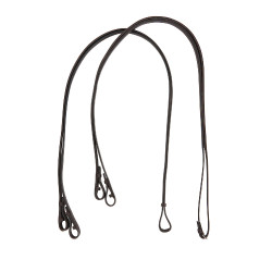 Doppelte Dressurzügel aus Leder Equestro Dunkelbraun