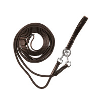 Rückführzügel aus Leder und Rohrseil Equestro Dunkelbraun