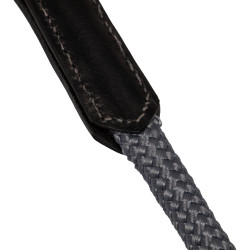 Deutsche Zügel aus weichem Leder und Nylonseil Acavallo Schwarz