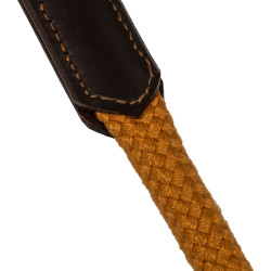 Deutsche Zügel aus weichem Leder und Nylonseil Acavallo Dunkelbraun