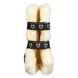 Gamaschen aus synthetischem Schaffell mit Schnellverschluss Equestro Schwarz