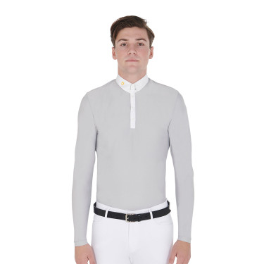Langarm-Poloshirt aus technischem Fleecestoff Herren Warm+ Equestro Langarm-Poloshirt aus technischem Fleecestoff Herren Warm+ Equestro
