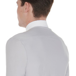 Langarm-Poloshirt aus technischem Fleecestoff Herren Warm+ Equestro Grau Langarm-Poloshirt aus technischem Fleecestoff Herren Warm+ Equestro Grau