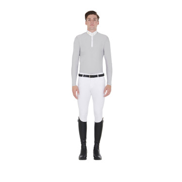 Langarm-Poloshirt aus technischem Fleecestoff Herren Warm+ Equestro Langarm-Poloshirt aus technischem Fleecestoff Herren Warm+ Equestro