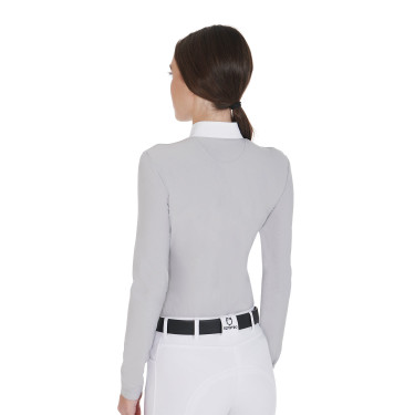 Langarm-Poloshirt aus technischem Fleecestoff Damen Warm+ Equestro Langarm-Poloshirt aus technischem Fleecestoff Damen Warm+ Equestro
