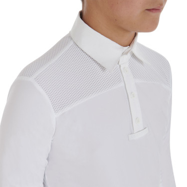 Wettkampf-Poloshirt Jungen langarm mit Knöpfen Equestro Wettkampf-Poloshirt Jungen langarm mit Knöpfen Equestro