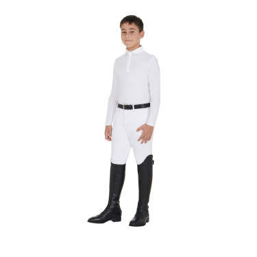Wettkampf-Poloshirt Jungen langarm mit Knöpfen Equestro Wettkampf-Poloshirt Jungen langarm mit Knöpfen Equestro