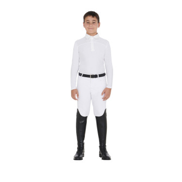 Wettkampf-Poloshirt Jungen langarm mit Knöpfen Equestro Wettkampf-Poloshirt Jungen langarm mit Knöpfen Equestro