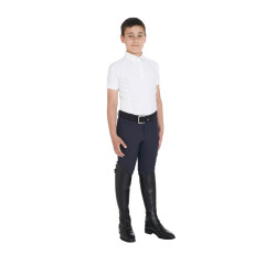 Wettkampf-Poloshirt Jungen tailliert kurzarm 4 Knöpfe Equestro Weiß Weiß Wettkampf-Poloshirt Jungen tailliert kurzarm 4 Knöpfe Equestro Weiß Weiß