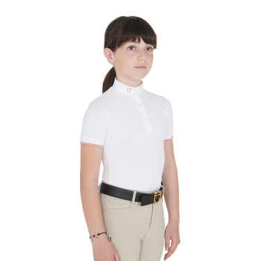 Wettkampf-Polo atmungsaktiv Mädchen tailliert kurzarm Clara Equestro Wettkampf-Polo atmungsaktiv Mädchen tailliert kurzarm Clara Equestro