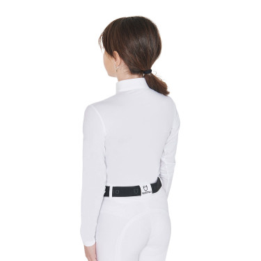 Wettkampf-Poloshirt Mädchen tailliert langarm mit Reißverschluss Anahid Equestro UV-Schutz Wettkampf-Poloshirt Mädchen tailliert langarm mit Reißverschluss Anahid Equestro UV-Schutz