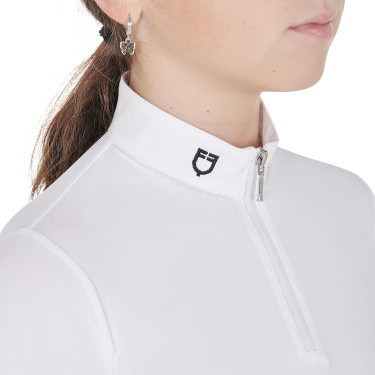 Wettkampf-Poloshirt Mädchen tailliert langarm mit Reißverschluss Anahid Equestro UV-Schutz Wettkampf-Poloshirt Mädchen tailliert langarm mit Reißverschluss Anahid Equestro UV-Schutz
