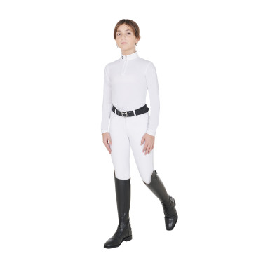 Wettkampf-Poloshirt Mädchen tailliert langarm mit Reißverschluss Anahid Equestro UV-Schutz Wettkampf-Poloshirt Mädchen tailliert langarm mit Reißverschluss Anahid Equestro UV-Schutz
