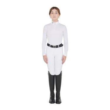 Wettkampf-Poloshirt Mädchen tailliert langarm mit Reißverschluss Anahid Equestro UV-Schutz Wettkampf-Poloshirt Mädchen tailliert langarm mit Reißverschluss Anahid Equestro UV-Schutz