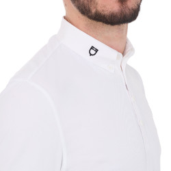 Wettkampf-Poloshirt für Herren mit kurzen Ärmeln aus atmungsaktivem Funktionsgewebe Hunt Equestro Weiß Weiß