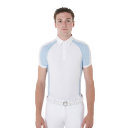 Wettkampfpolohemd eng geschnitten kurzarm Herren 4 Knöpfe Equestro