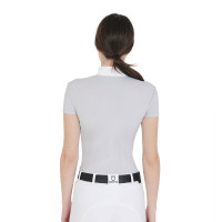 Wettkampf-Poloshirt tailliert kurzarm Damen Mariam Equestro Grau / Weiß Wettkampf-Poloshirt tailliert kurzarm Damen Mariam Equestro Grau / Weiß