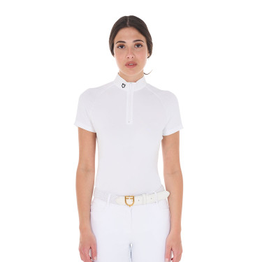 Wettkampf-Poloshirt aus Stretch mit Reißverschluss und Mesh für Damen Taline Equestro Wettkampf-Poloshirt aus Stretch mit Reißverschluss und Mesh für Damen Taline Equestro