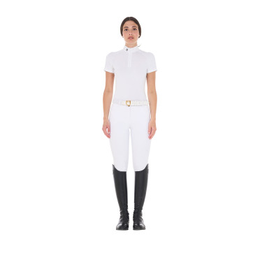 Wettkampf-Poloshirt aus Stretch mit Reißverschluss und Mesh für Damen Taline Equestro Wettkampf-Poloshirt aus Stretch mit Reißverschluss und Mesh für Damen Taline Equestro