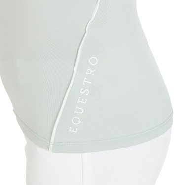 Technisches Kinder-Trainingspolo mit kurzen Ärmeln und Reißverschluss Equestro Hellgrün Gr&amp;amp;amp;amp;amp;uuml;n