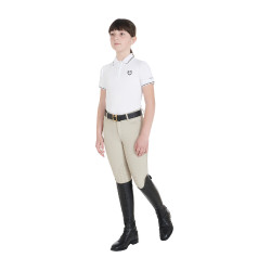 Technisches Kinder-Trainingspolo aus antibakteriellem Gewebe Equestro Weiß Wei&amp;amp;amp;amp;amp;szlig;