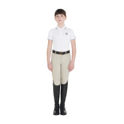 Technisches Kinder-Trainingspolo aus antibakteriellem Gewebe Equestro Weiß Wei&amp;amp;amp;amp;amp;szlig;