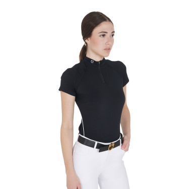 Technisches, eng anliegendes Trainingspolo mit Reißverschluss für Damen Equestro Technisches, eng anliegendes Trainingspolo mit Reißverschluss für Damen Equestro