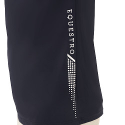 Zweifarbiges, eng anliegendes Trainingspolo mit kurzen Ärmeln und Reißverschluss für Herren Equestro Marineblazer / Antikweiß Ma Zweifarbiges, eng anliegendes Trainingspolo mit kurzen Ärmeln und Reißverschluss für Herren Equestro Marineblazer / Antikweiß Ma