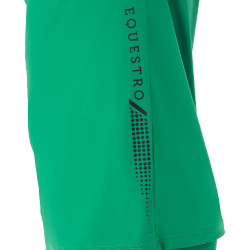 Zweifarbiges, eng anliegendes Trainingspolo mit kurzen Ärmeln und Reißverschluss für Herren Equestro Ultramarin grün / Weiß Gr&a Zweifarbiges, eng anliegendes Trainingspolo mit kurzen Ärmeln und Reißverschluss für Herren Equestro Ultramarin grün / Weiß Gr&a