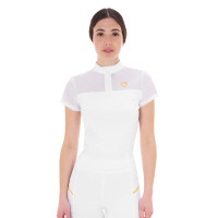 Damen-Poloshirt mit Mesh-Einsätzen Equestro Weiß Wei&amp;amp;amp;amp;amp;szlig;