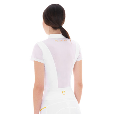 Damen-Poloshirt mit Mesh-Einsätzen Equestro Weiß Wei&amp;amp;amp;amp;amp;szlig;