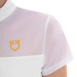 Damen-Poloshirt mit Mesh-Einsätzen Equestro Weiß Wei&amp;amp;amp;amp;amp;szlig;