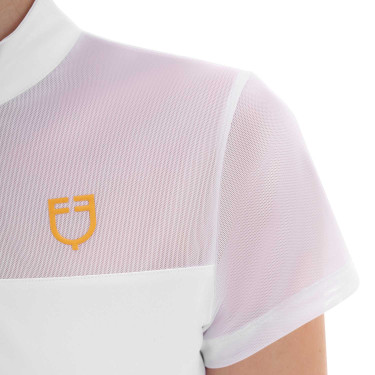 Damen-Poloshirt mit Mesh-Einsätzen Equestro Weiß Wei&amp;amp;amp;amp;amp;szlig;