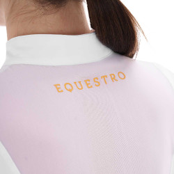 Damen-Poloshirt mit Mesh-Einsätzen Equestro Weiß Wei&amp;amp;amp;amp;amp;szlig;