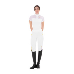 Damen-Poloshirt mit Mesh-Einsätzen Equestro Weiß Wei&amp;amp;amp;amp;amp;szlig;