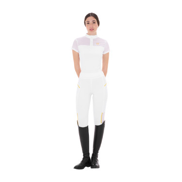 Damen-Poloshirt mit Mesh-Einsätzen Equestro Weiß Wei&amp;amp;amp;amp;amp;szlig;