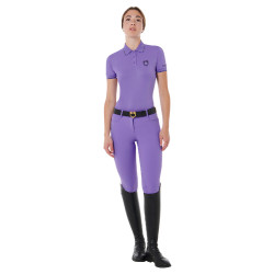 Trainingspolo für Damen aus atmungsaktivem Stoff Equestro Violette Dahlie Lila