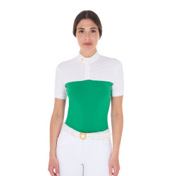 Eng anliegendes Poloshirt aus technischem Gewebe und Mesh Kurzarm Damen Equestro