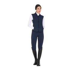 Hoch taillierte Damenreithose mit Vollbesatz Equestro Marineblazer Marineblau