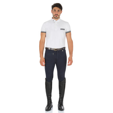Herrenhose Zeus mit Kniebesatz aus Stretch-Baumwolle Equestro Herrenhose Zeus mit Kniebesatz aus Stretch-Baumwolle Equestro