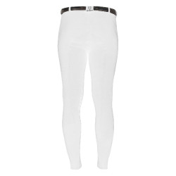 Herrenhose Zeus mit Kniebesatz aus Stretch-Baumwolle Equestro Weiß Wei&amp;amp;amp;amp;amp;szlig;