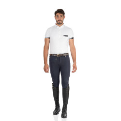 Herrenhose Urano aus Stretch-Baumwolle Equestro Marine Marineblau