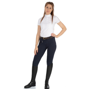 Damenhose Selene aus Stretch-Baumwolle Equestro Marine Marineblau