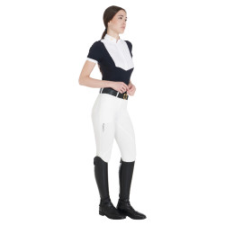 Damenreithose mit Kniegrip aus technischem Gewebe Clio Equestro Weiß Wei&szlig;