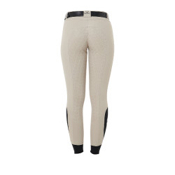 Damenreithose mit Vollbesatz Aria aus technischem Gewebe Equestro Oxford-Tan Rosa
