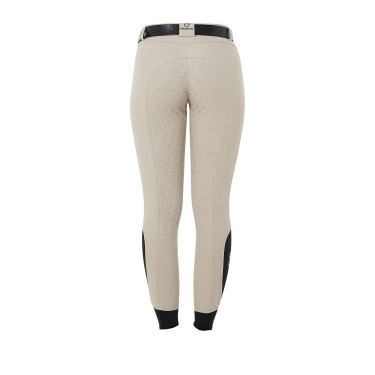 Damenreithose mit Vollbesatz Aria aus technischem Gewebe Equestro Oxford-Tan Rosa