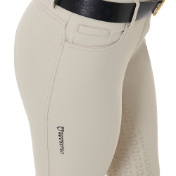 Damenreithose mit Vollbesatz Aria aus technischem Gewebe Equestro Oxford-Tan Rosa