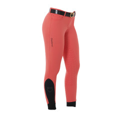 Damenreithose mit Vollbesatz Aria aus technischem Gewebe Equestro Mohnrot