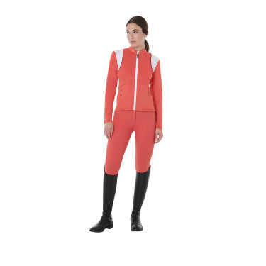 Damenreithose mit Vollbesatz Aria aus technischem Gewebe Equestro Mohnrot