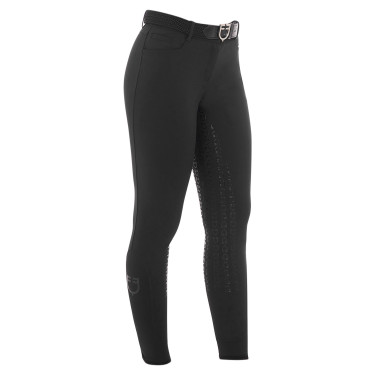 Damenreithose mit Vollbesatz Aria aus technischem Gewebe Equestro Schwarz